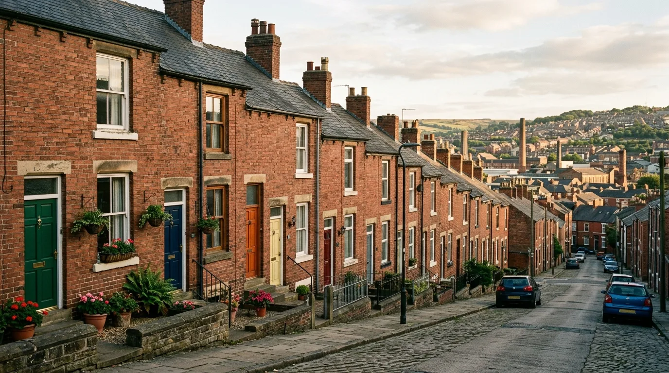 Affordable terraced houses in a UK town