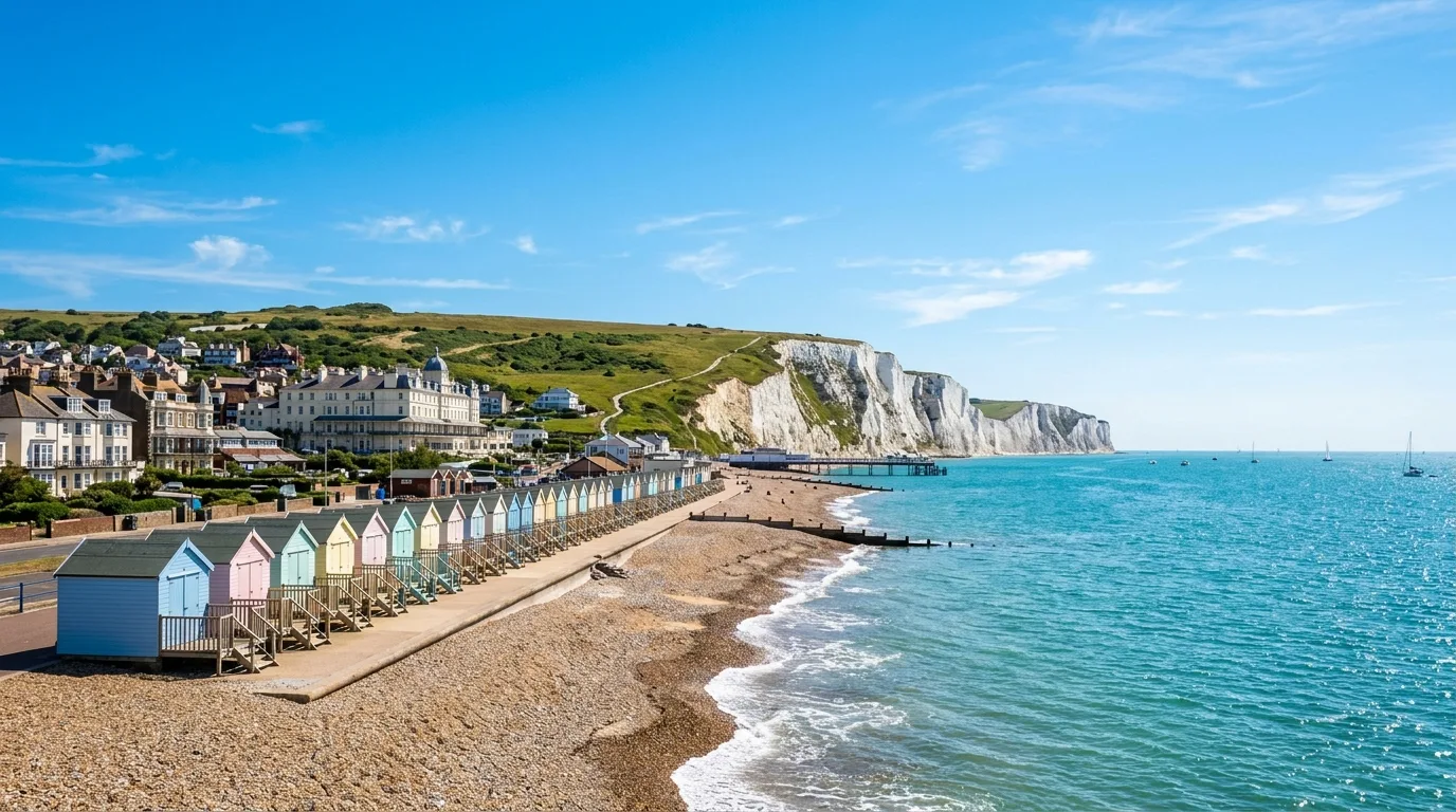 Sunny coastal town in the UK